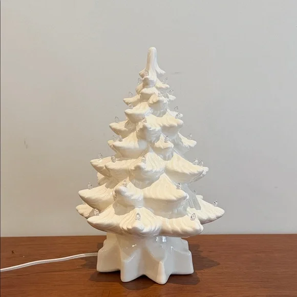 White Ceramic Light-Up Christmas Tree Holiday Decor - Picture 4 of 11